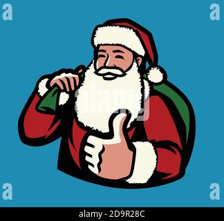 Weihnachtsmann mit Geschenktüte. Weihnachten Symbol Vektor-Illustration Stock Vektor