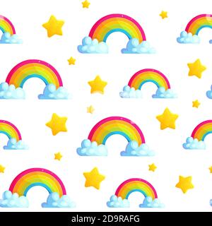 Cartoon Regenbogen nahtlose Muster Stock Vektor