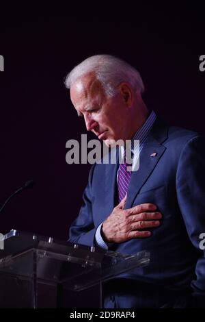 Demokratischer Präsident hoffnungsvoll der ehemalige Vizepräsident Joe Biden hält Bemerkungen während des Second Step Criminal Justice Forum am Benedict College 26. Oktober 2019 in Columbia, South Carolina. Stockfoto