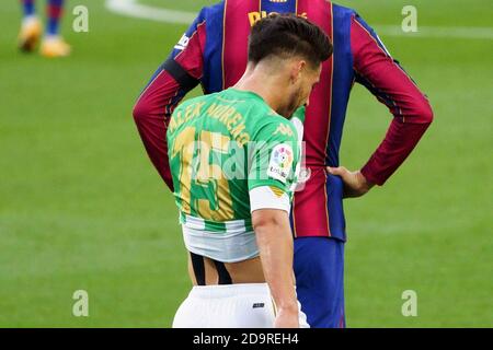 Barcelona, Spanien. November 2020. Spanisches Fußballspiel La Liga Barcelona gegen Betis im Camp Nou Stadion, Barcelona, 07. November 2020 La Liga/Cordon Pressequelle: CORDON PRESS/Alamy Live News Stockfoto