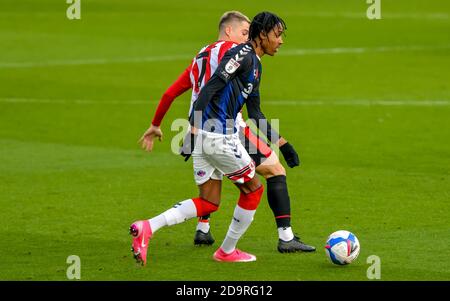 London, Großbritannien. November 2020. *** während des Spiels der EFL Sky Bet Championship zwischen Brentford und Middlesbrough im Brentford Community Stadium, London, England am 7. November 2020. Foto von Phil Hutchinson. Nur redaktionelle Verwendung, Lizenz für kommerzielle Nutzung erforderlich. Keine Verwendung bei Wetten, Spielen oder Veröffentlichungen einzelner Vereine/Vereine/Spieler. Kredit: UK Sports Pics Ltd/Alamy Live Nachrichten Stockfoto