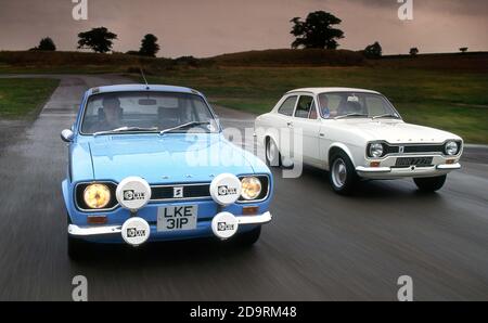 Ford Escort MK1 Mexico (links) und Ford RS Twin Cam 1970 (rechts) Stockfoto