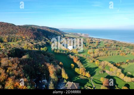 Gwrych Castle aus der Luft Stockfoto