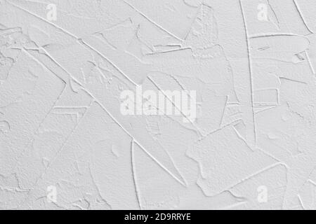 Weißer strukturierter Hintergrund der Füllmasse mit Kitt Messer aufgetragen In unregelmäßigen Striche und Striche Stockfoto