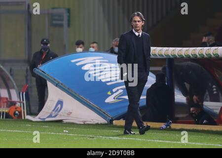 Benevento, Italien. November 2020. Trainer Filippo Inzaghi (Benevento Calcio) während der Serie A Fußballspiel zwischen Benevento Calcio - Spezia Calcio, Stadio Ciro Vigorito am 7. November 2020 in Benevento Italien - Foto Emmanuele Mastrodonato/LM Kredit: Emmanuele Mastrodonato/LPS/ZUMA Wire/Alamy Live News Stockfoto