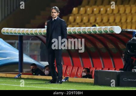 Benevento, Italien. November 2020. Trainer Filippo Inzaghi (Benevento Calcio) während der Serie A Fußballspiel zwischen Benevento Calcio - Spezia Calcio, Stadio Ciro Vigorito am 7. November 2020 in Benevento Italien - Foto Emmanuele Mastrodonato/LM Kredit: Emmanuele Mastrodonato/LPS/ZUMA Wire/Alamy Live News Stockfoto