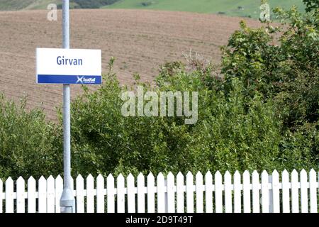 Girvan Railway Station, South Ayrshire, Schottland, Großbritannien Stockfoto