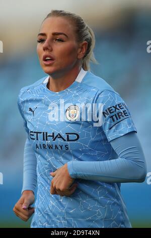 MANCHESTER, ENGLAND. 7. NOVEMBER Citys Alex Greenwood beim Barclays FA Women's Super League Spiel zwischen Manchester City und Bristol City im Academy Stadium, Manchester am Samstag, 7. November 2020. (Kredit: Chris Donnelly, MI News) Kredit: MI Nachrichten & Sport /Alamy Live Nachrichten Stockfoto