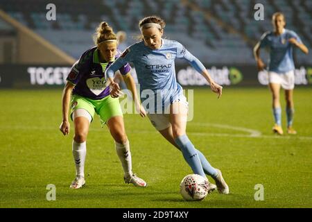 MANCHESTER, ENGLAND. 7. NOVEMBER Citys Rose Lavelle während des Barclays FA Women's Super League-Spiels zwischen Manchester City und Bristol City im Academy Stadium, Manchester am Samstag, 7. November 2020. (Kredit: Chris Donnelly, MI News) Kredit: MI Nachrichten & Sport /Alamy Live Nachrichten Stockfoto