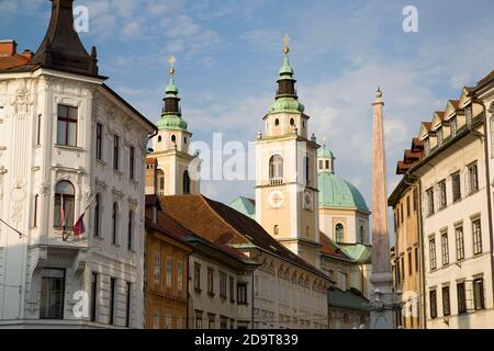 Blick auf Ljubljana, die Hauptstadt Sloweniens. Stockfoto