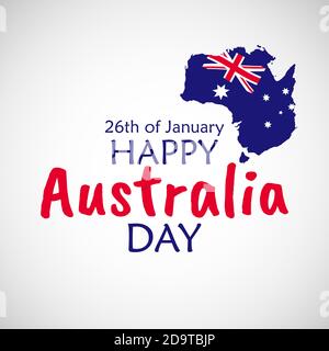 26 Januar Happy Australia Day. Vektorgrafik Stock Vektor