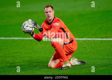 Barcelona, Spanien. November 2020. Während des La Liga-Spiels zwischen dem FC Barcelona und Real Betis spielte am 7. November 2020 im Camp Nou Stadion in Barcelona, Spanien. (Foto von PRESSINPHOTO) Credit: Pro Shots/Alamy Live News Stockfoto