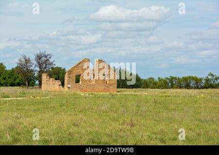 Texas Forts Trail, Shackelford County, Albany, Fort Griffin State Historic Site, Sutler's Store (Ruin) Stockfoto