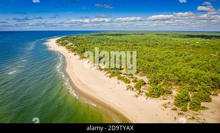 Luftaufnahme der Halbinsel Hel an der Ostsee, Polen Stockfoto