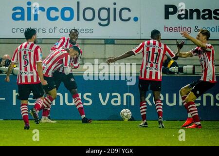WAALWIJK, NIEDERLANDE - 7. NOVEMBER: Abdou Harroui von Sparta Rotterdam feiert sein Tor während des niederländischen Eredivisie-Spiels zwischen RKC Waalwijk und Sparta Rotterdam im Mandemakers Stadium am 7. november 2020 in Waalwijk, Niederlande (Foto: Jeroen Meuwsen/Orange Pictures) Stockfoto