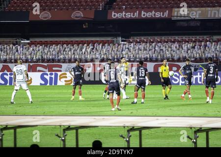 Sao Paulo, Sao Paulo, Brasilien. November 2020. Brasilianische Fußballliga der ersten Division : Sao Paulo gegen Goias. 7. November 2020, Sao Paulo, Brasilien: Fußballspiel zwischen Sao Paulo und Goias, gültig für die 20. Runde der brasilianischen 1. Liga im Morumbi Stadion. Quelle: Leco Viana/TheNEWS2/ZUMA Wire/Alamy Live News Stockfoto