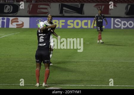 Sao Paulo, Sao Paulo, Brasilien. November 2020. Brasilianische Fußballliga der ersten Division : Sao Paulo gegen Goias. 7. November 2020, Sao Paulo, Brasilien: Fußballspiel zwischen Sao Paulo und Goias, gültig für die 20. Runde der brasilianischen 1. Liga im Morumbi Stadion. Quelle: Leco Viana/TheNEWS2/ZUMA Wire/Alamy Live News Stockfoto