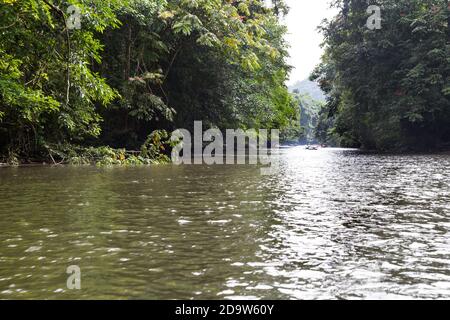 Der malerische Merlinau-Fluss bietet logistischen Zugang zum Mulu-Nationalpark Stockfoto