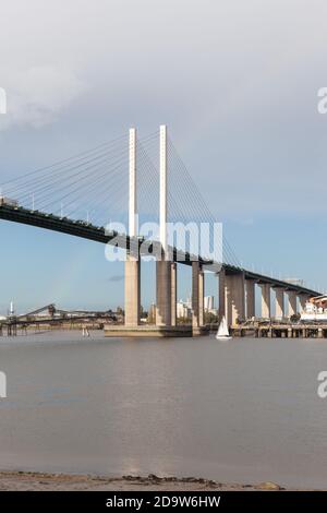 Brücke der Königin Elizabeth II. Dartford Crossing, London, Kent, England, UK. Stockfoto