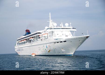 Star Cruises Superstar Libra beendete den öffentlichen Kreuzfahrtbetrieb am 28. Juni 2018. Sie wird umstellen, um andere Vorkehrungen für Genting Hong zu erleichtern Stockfoto