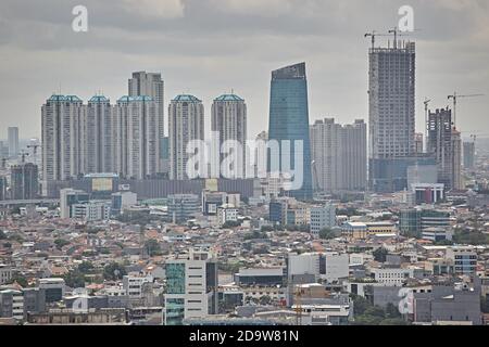 Jakarta, Indonesien, März 2016. Blick auf die Skyline der Stadt. Stockfoto