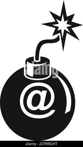 E-Mail Betrug Bombe Symbol, einfachen Stil Stock Vektor