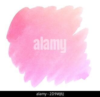 Pastellfarbene Aquarellflecken mit natürlichen Flecken auf einer Papierunterlage. Isolierter Rahmen für die Konstruktion. Stockfoto