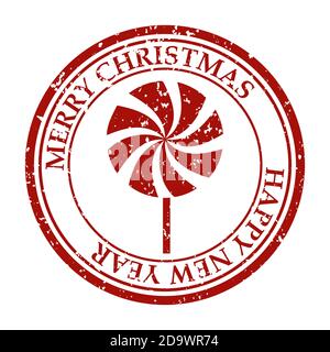 Frohe Weihnachten Frohes Neues Jahr grunge schmutzige Briefmarke Weihnachten Struktursymbol auf weißem Vektor isoliert Stock Vektor