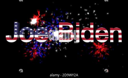 Amerikaner Joe Biden Gewinner USA. 2020 präsidentschaftswahl in den vereinigten Staaten 3d-Rendering Stockfoto