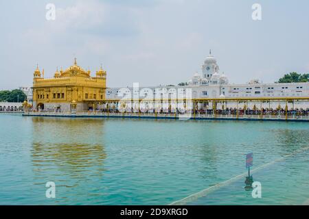 Der Harmindar Sahib, auch bekannt als Goldener Tempel Amritsar. Religiöser Ort der Sikhs. Sikh gurdwara Golden Temple Stockfoto