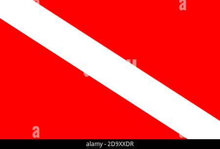 Scuba divers rote Flagge internationale Symbol Illustration Stockfoto