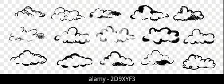 Handgezeichnete Wolken Set Kollektion Stock Vektor