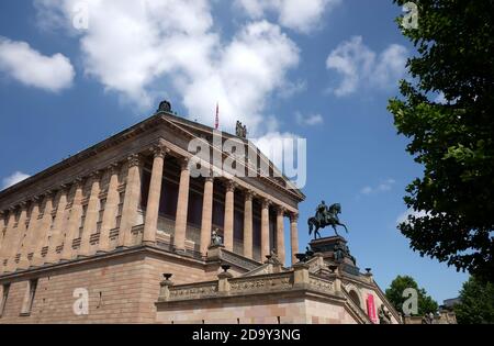 Museumsinsel mit alter Nationalgalerie, Altes Museum, Bode, Pergamon, Neues Museum. Stockfoto