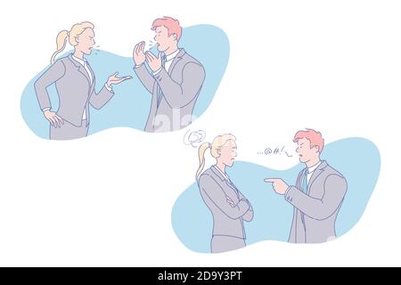 Geschäftskonflikt, Personalrivalität, Konfliktkonzept Stock Vektor
