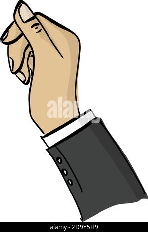 Rechte Hand von Geschäftsmann Vektor Illustration Skizze Doodle Hand gezeichnet Mit schwarzen Linien isoliert auf weißem Hintergrund Stock Vektor