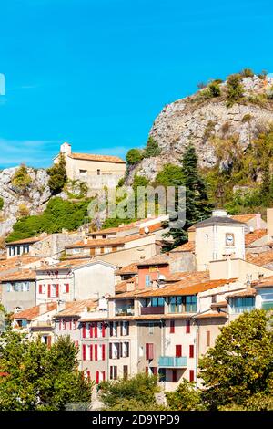 Aiguines in der Provence, Frankreich Stockfoto