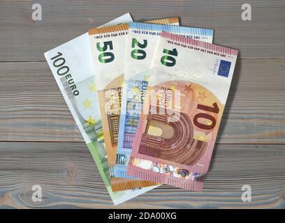 Geld Euro Euro bill Banknoten Kosten sparen das Ergebnis Stockfoto