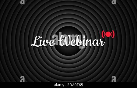 Live-Webinar. Interface Design Element für Webinar, Online-Kurs, Fernunterricht, Vortrag, Internet-Konferenz, Label, Banner. Vektor auf isoliert Stock Vektor