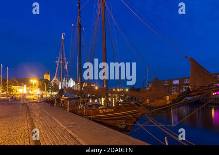 Wismar: Alter Hafen, historisches Segelschiff, Ostsee, Mecklenburg-Vorpommern, Deutschland Stockfoto