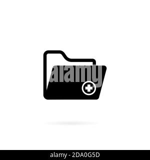 Ordnersymbol für Krankengeschichte für Anwendungen und Websites im Gesundheitswesen. Vektor auf isoliertem weißem Hintergrund. EPS 10 Stock Vektor
