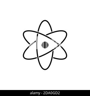 Atom-Symbol in Schwarz. Molekülzeichen. Wissenschaftskonzept. Vektor auf isoliertem weißem Hintergrund. EPS 10 Stock Vektor