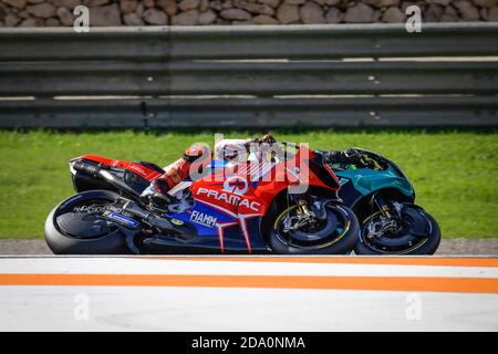 Cheste, Spanien. November 2020. Rennen beim MotoGP Grand Prix of Europe auf dem Ricardo Tormo Circuit in Cheste, Valencia. 07. November 2020 Carreras del Gran Premio de Europa de MotoGP en el circuito Ricardo Tormo de Cheste, Valencia.7 de Noviembre de 2020 POOL/ MotoGP.com/Cordon Pressequelle: CORDON PRESS/Alamy Live News Stockfoto