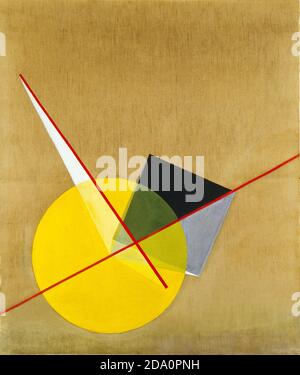 László Moholy-Nagy. (Amerikaner, geborener Ungarn. 1895-1946). Gelber Kreis. 1921. Öl auf Leinwand. Stockfoto