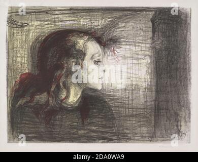 The Sick Child I (Det syke Barn I), Zeichnung von Edvard Munch, norwegischer Künstler, 1896 Stockfoto