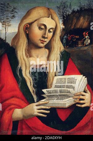 Werkstatt von Luca Signorelli, italienisch (aktives Mittelitalien), zuerst dokumentiert 1470, gestorben 1523 -- Heilige Maria Magdalena Stockfoto