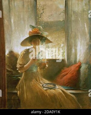 John White Alexander, Amerikaner, 1856-1915 -- The Gossip. Stockfoto