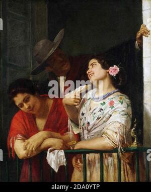 Mary Stevenson Cassatt, Amerikanerin, 1844-1926 -- auf dem Balkon. Stockfoto