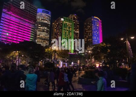 Nächtliches Panorama der Stadt von Sidney am 2019. februar Stockfoto