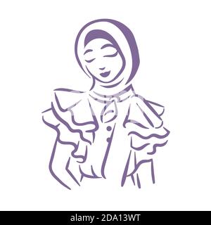 Muslim Mode Logo Illustration Mädchen mit hijab Stock Vektor