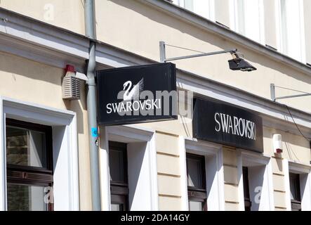 FRANKFURT, DEUTSCHLAND : Swarovski Logo. Swarovski ist ein österreichisches Unternehmen. Stockfoto